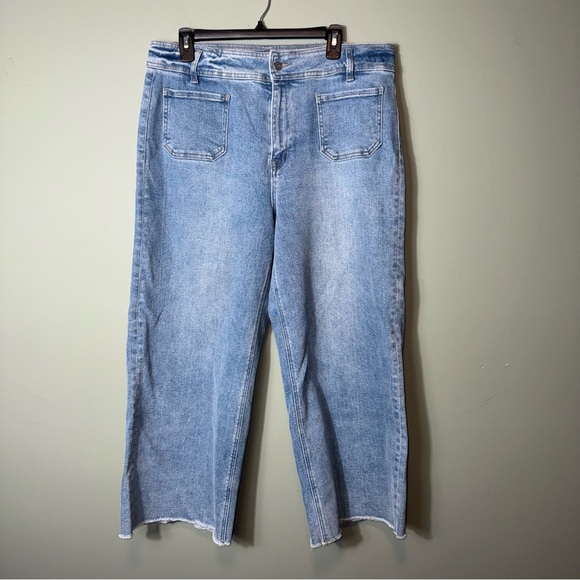 MICA DENIM Women’s  CROPPED WIDE LEG WITH FRONT POCKET JEANS - MBE-W604 Size 32 - Picture 1 of 5